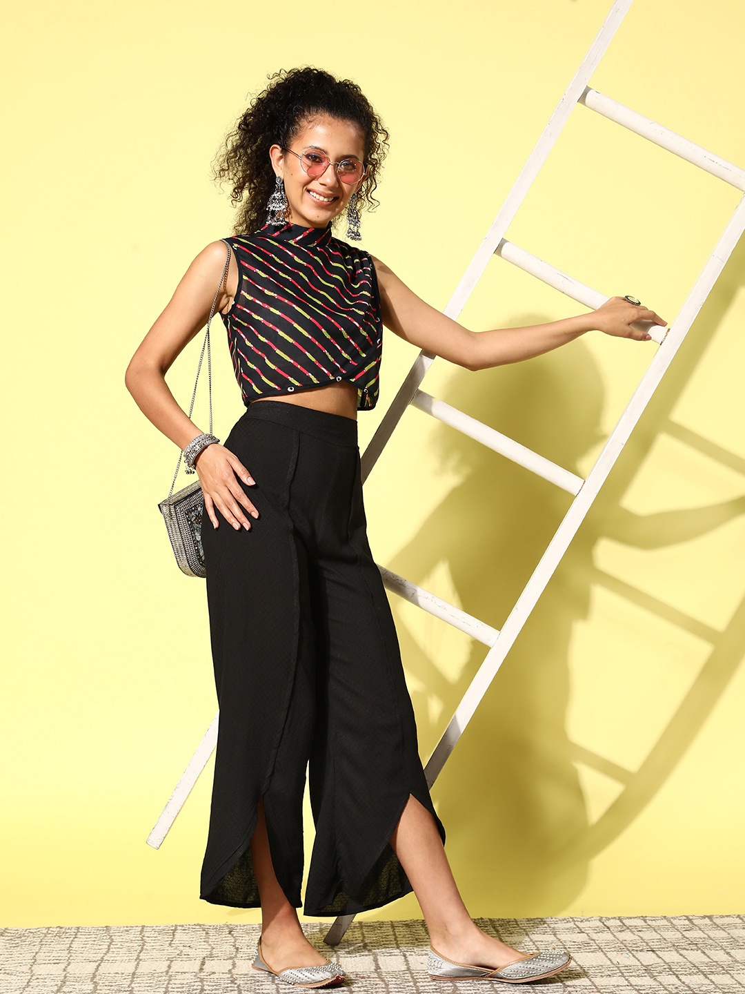 

Juniper Solid Tulip Dhoti Pants, Black