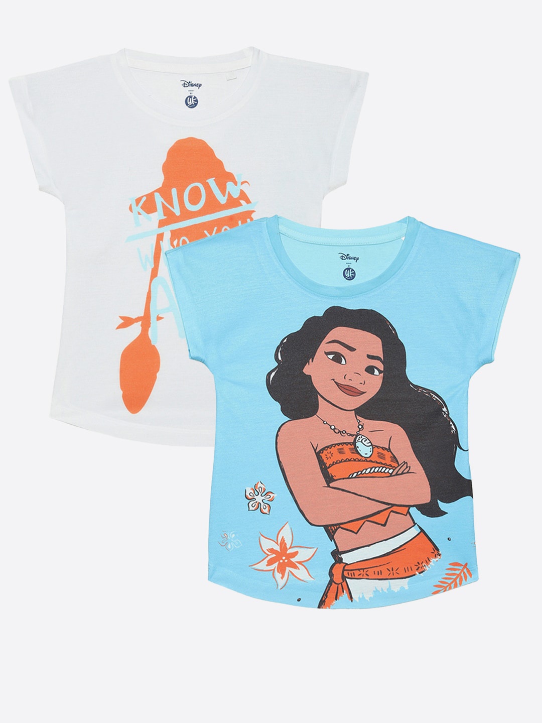 

YK Disney Girls Pack Of 2 Graphic Printed Top, White