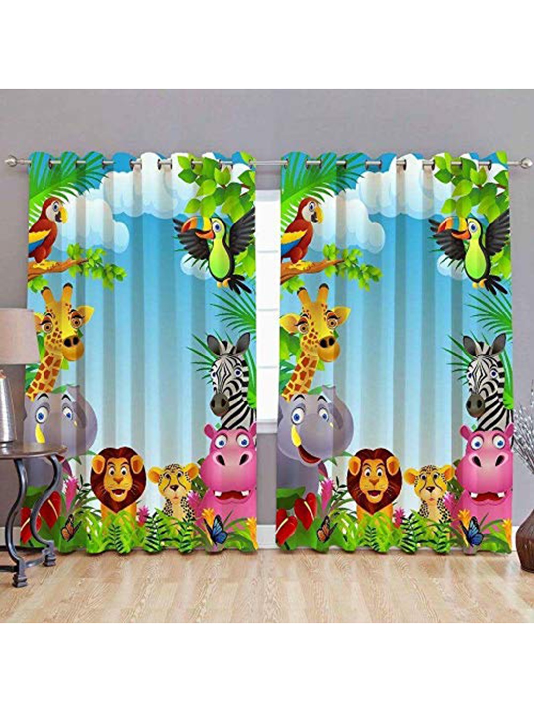 

Bajo's Blue & Green 2 Pieces Quirky Door Curtains