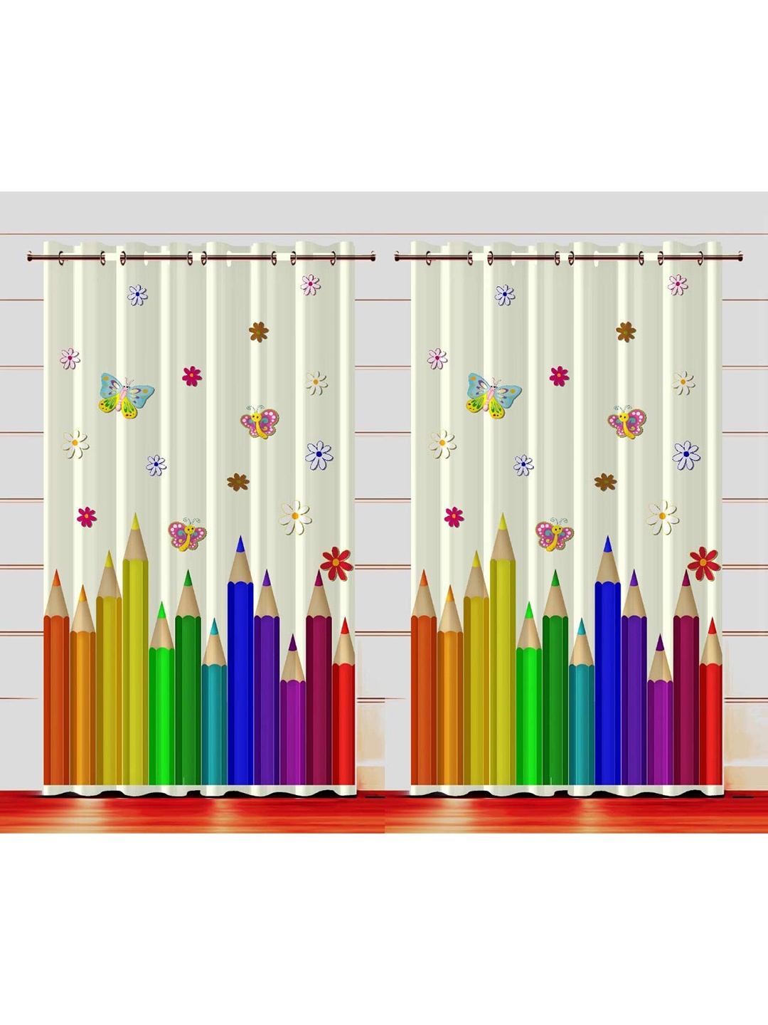 

Bajo's Beige & Green 2 Pieces Quirky Door Curtains