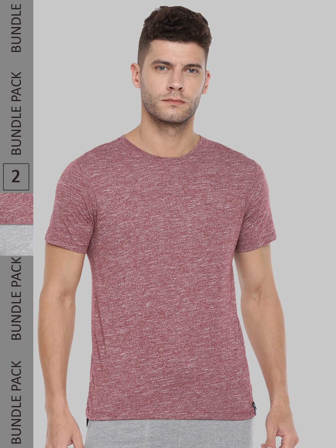 

Force NXT Pack Of 2 Round Neck Cotton T-Shirt, Maroon