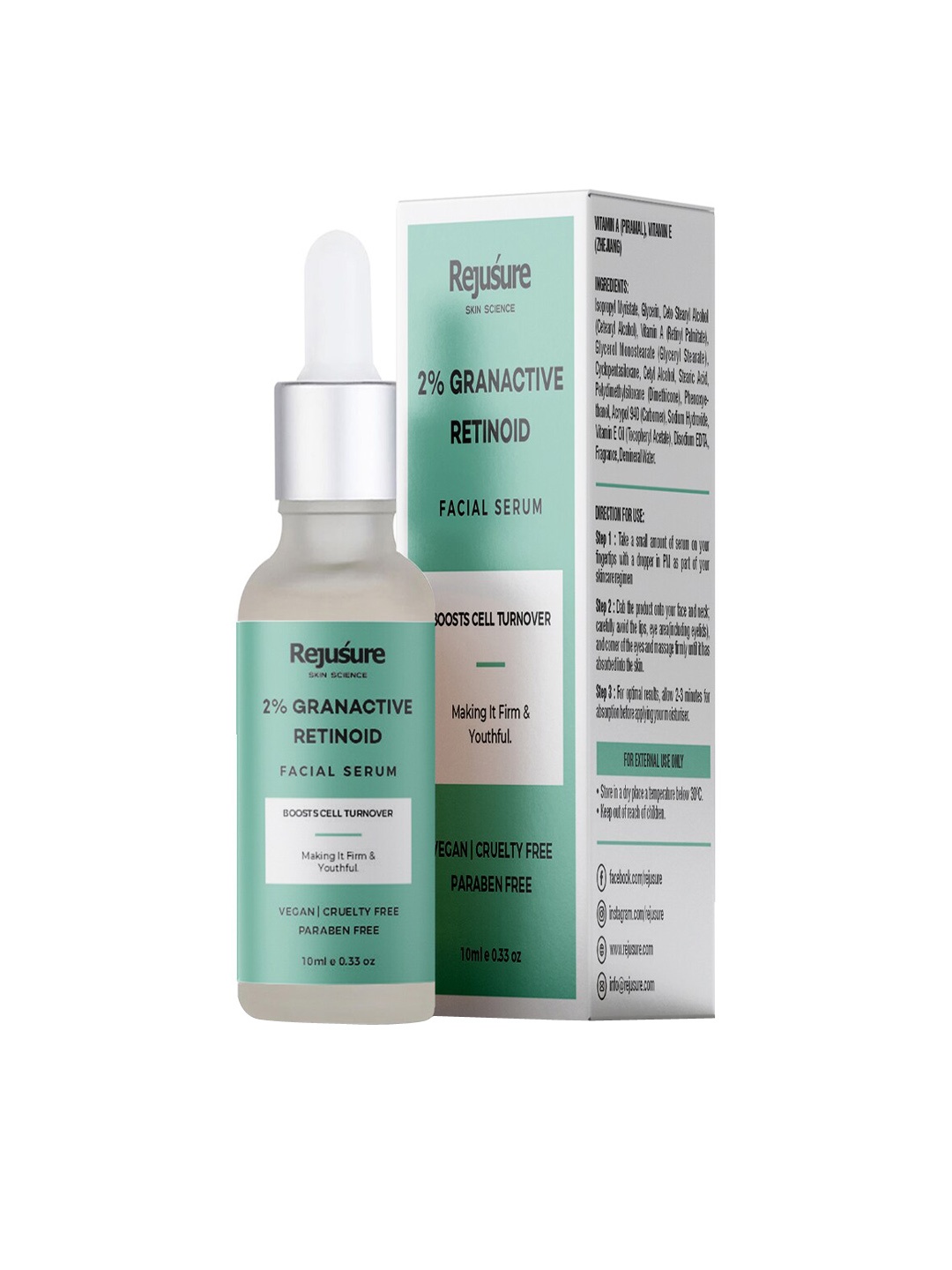 

REJUSURE 2% Granactive Retinoid Facial Serum For Stimulates Collagen Production - 10ml, White