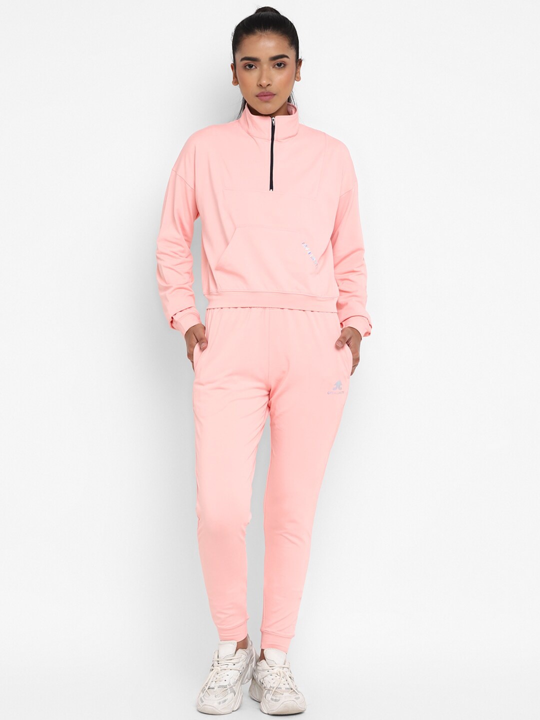 

OFF LIMITS Mock Collar Mid-Rise Tracksuits, Peach