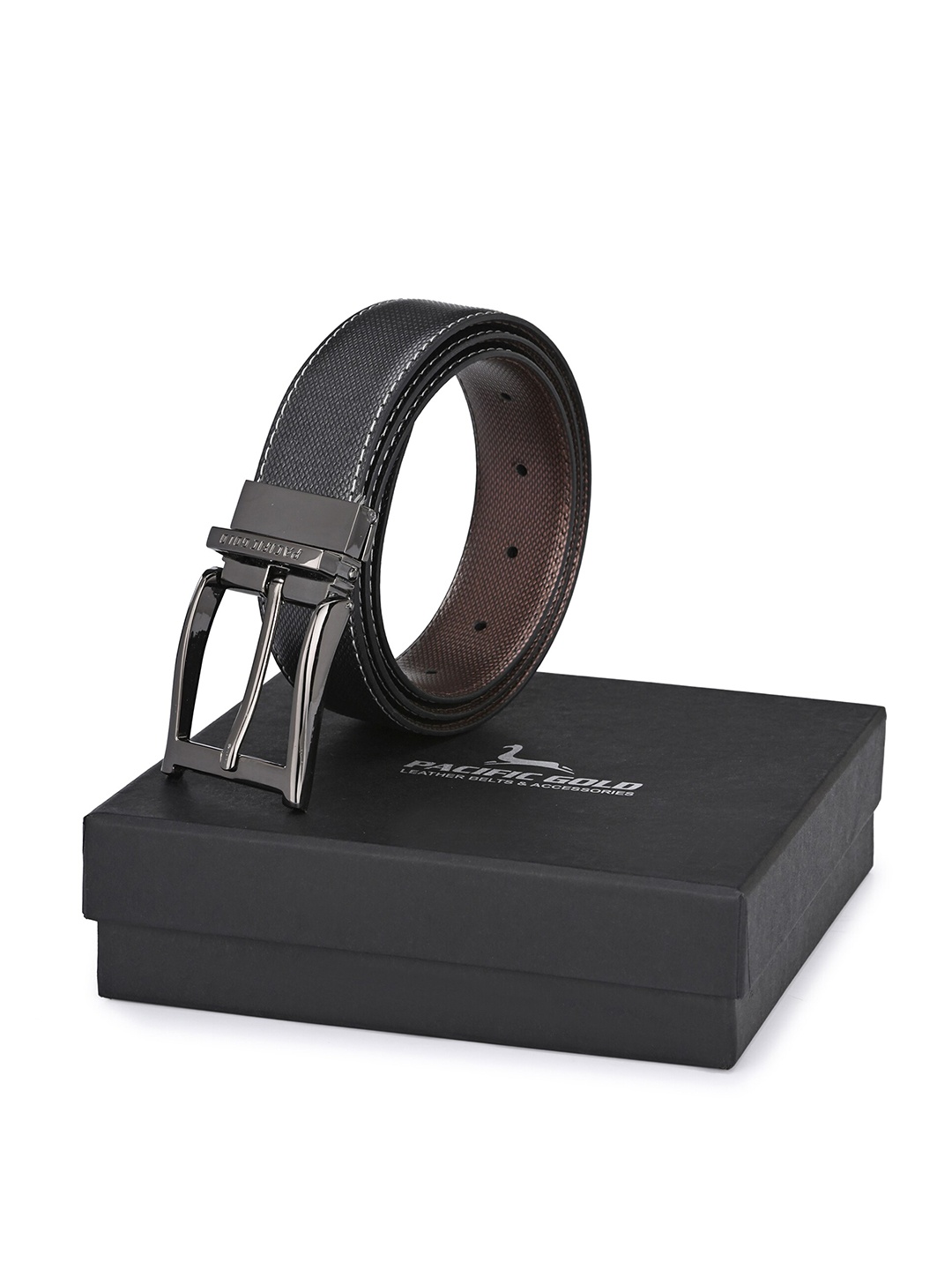 

Pacific Gold Men Reversible Formal Belt, Black