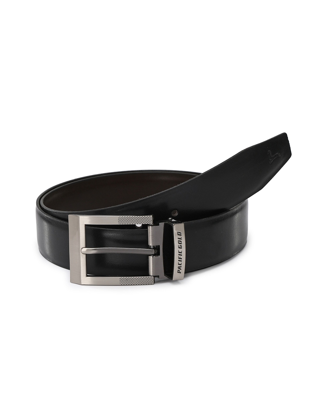 

Pacific Gold Men Reversible Synthetic Leather Slim Formal Belt, Black