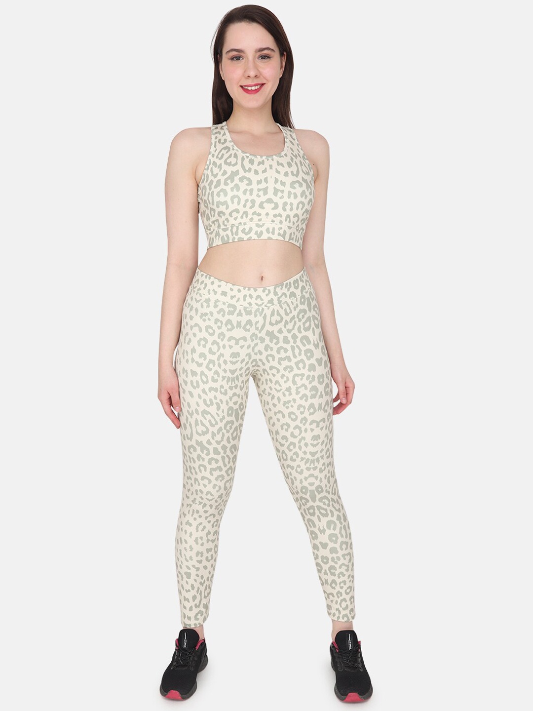 

Albion Women Leopard Printed Tracksuit, Cream