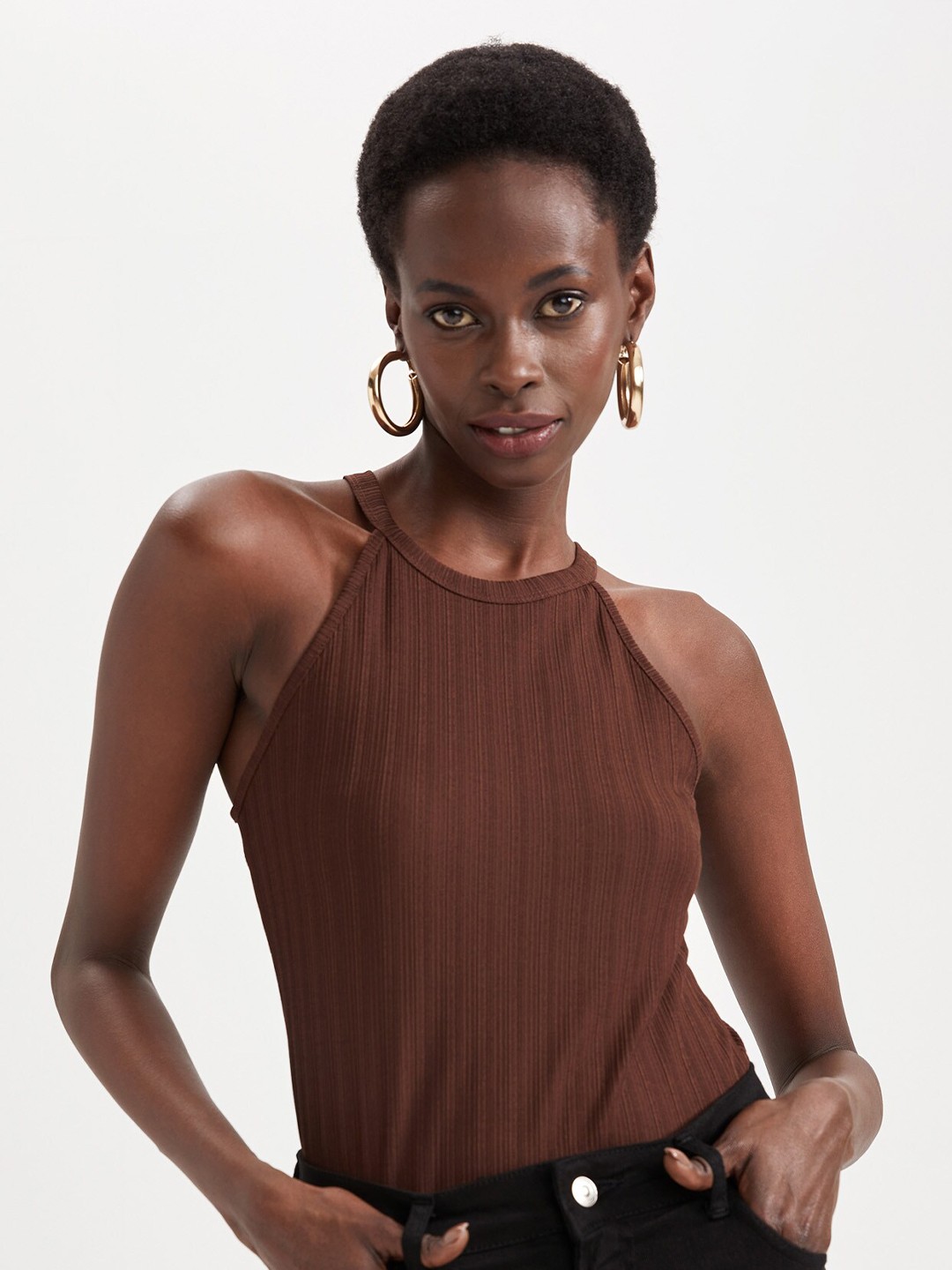 

DeFacto Halter Neck Sleeveless Round neck Top, Na