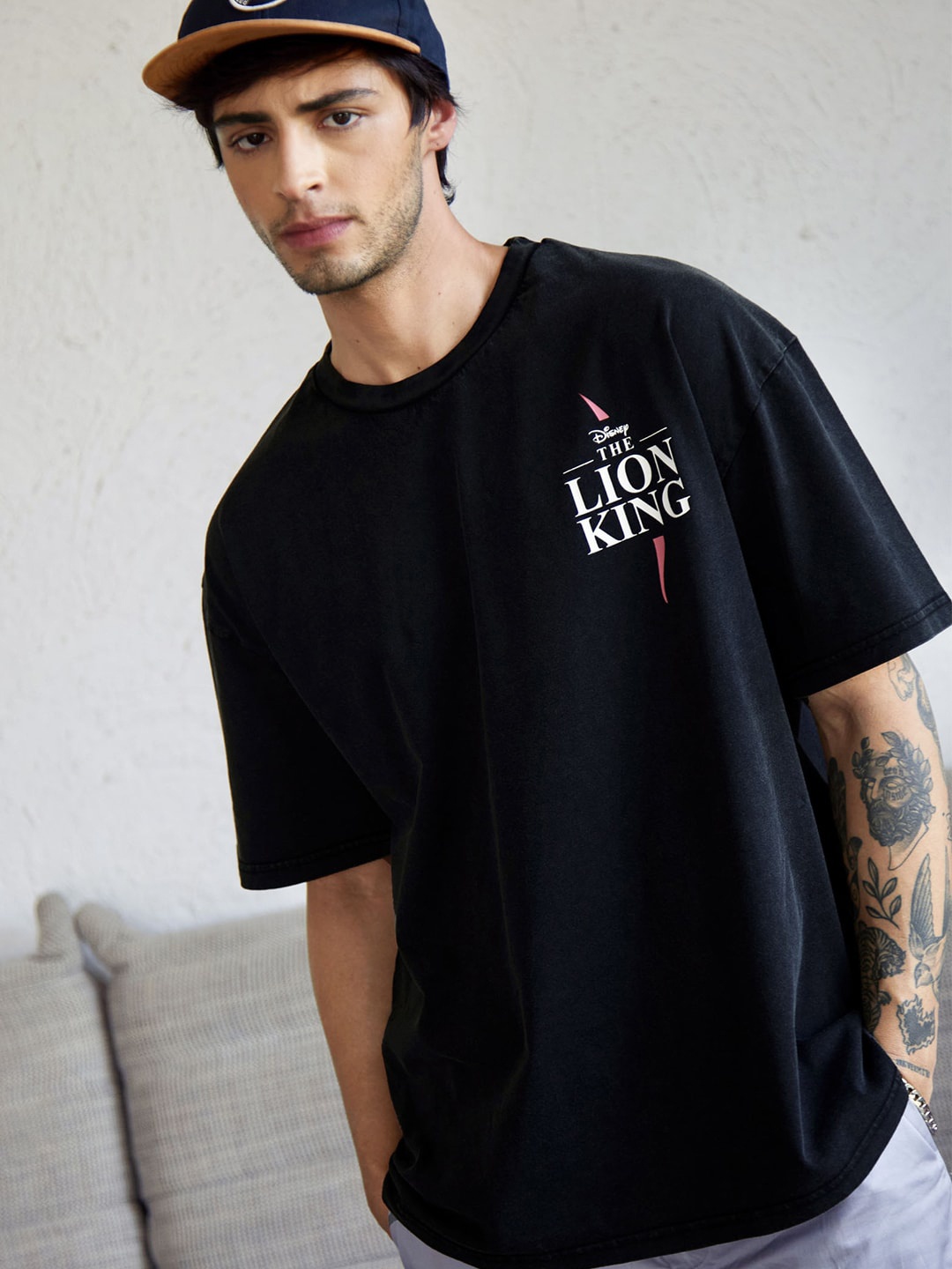 

Bonkers Corner Unisex Black Lion King Printed Cotton Oversized Fit T-shirt