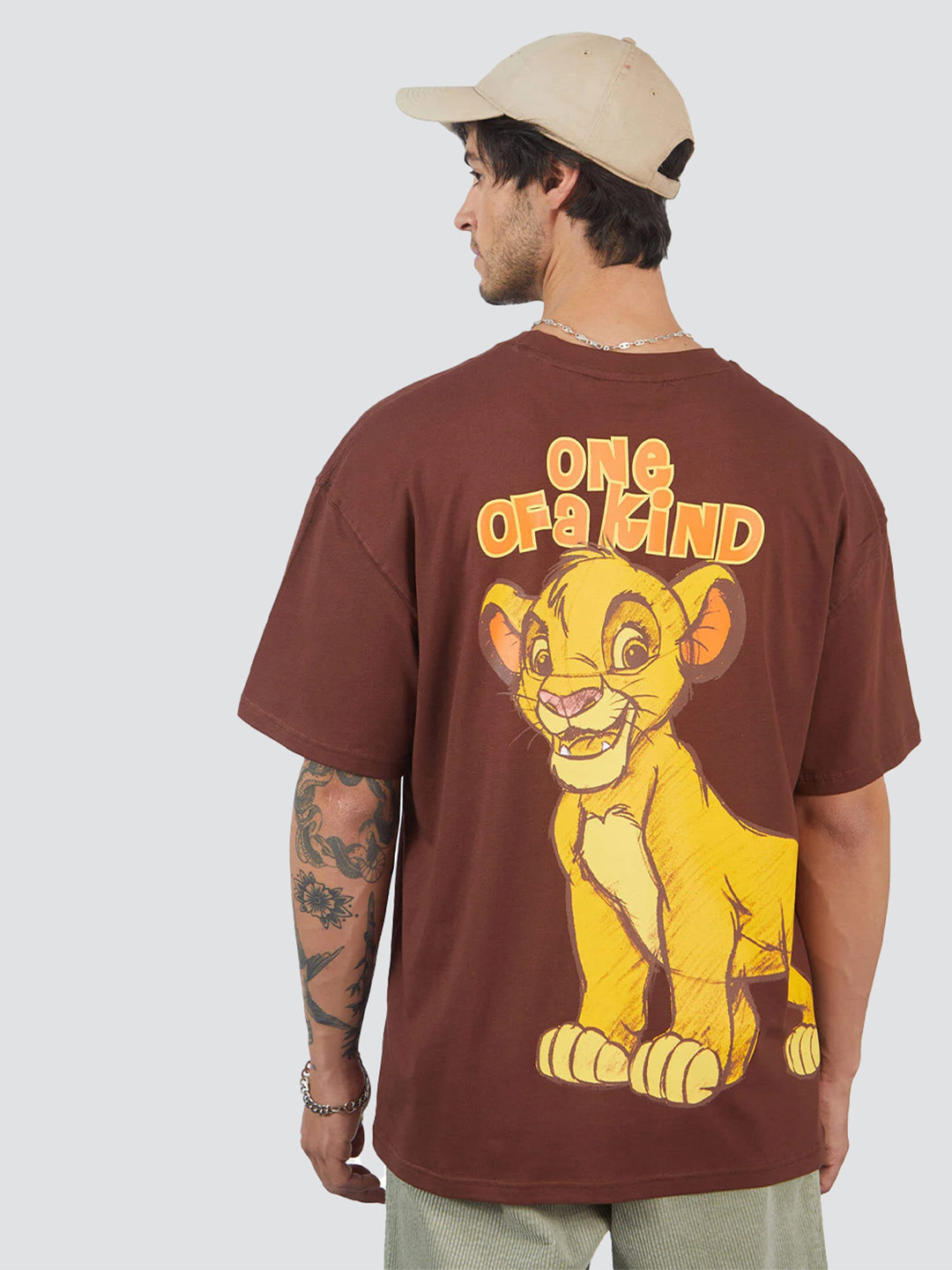 

Bonkers Corner Unisex Brown Graphic Printed Drop-Shoulder Sleeves Oversize Cotton T-shirt