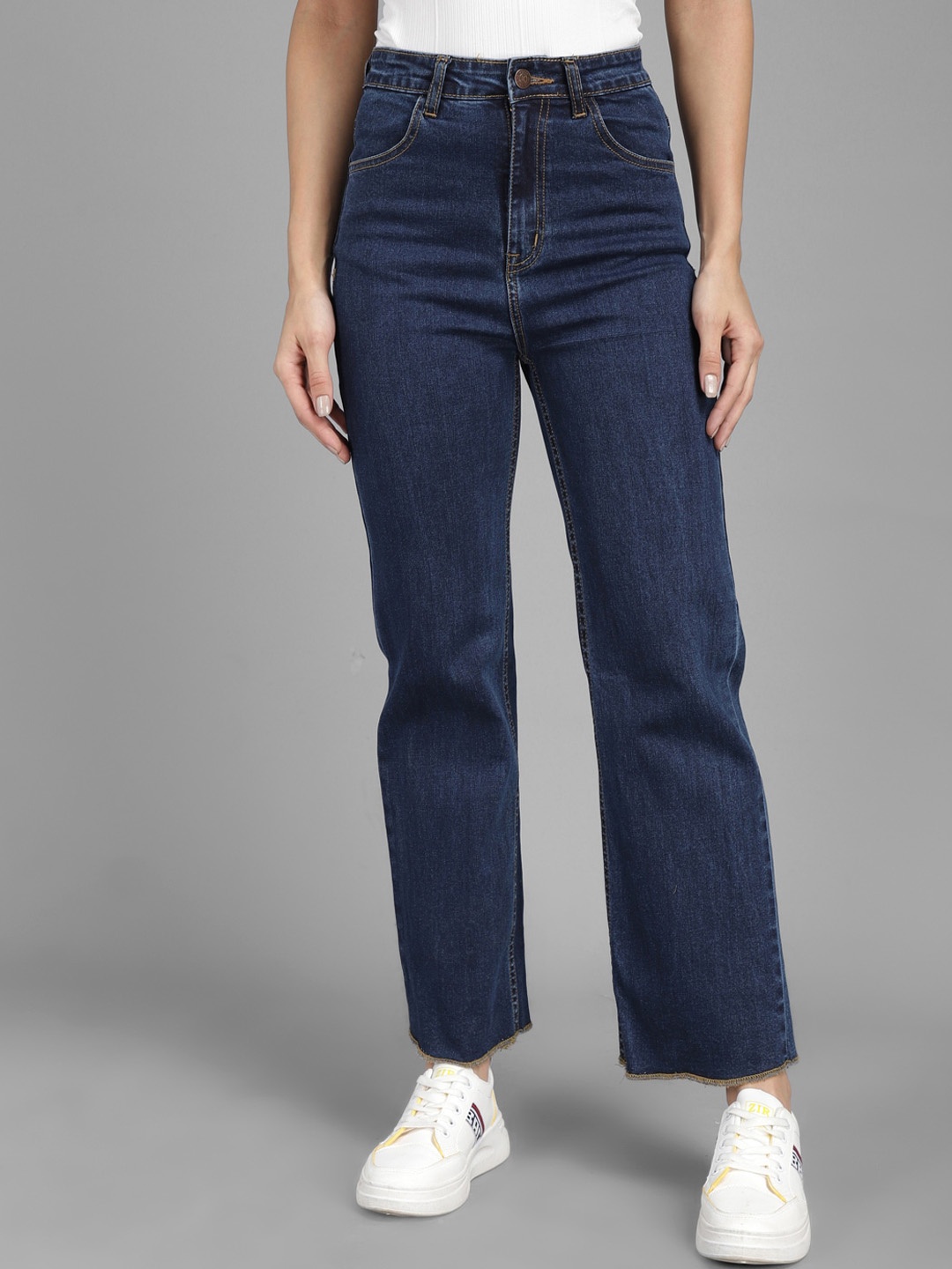Kotty Women Straight Fit High-Rise Stretchable Jeans, Blue