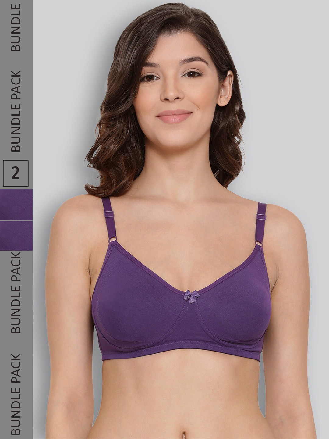 

LYRA Pack of 2 Non-Padded Underwired Pure Cotton Bra, Violet