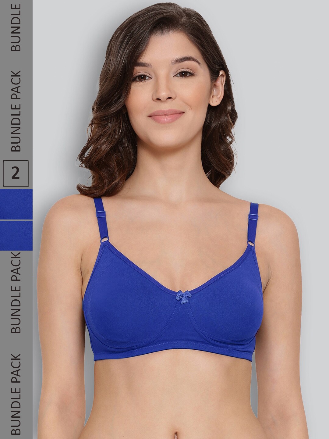 

LYRA Pack Of 2 Non Padded Pure Cotton T-Shirt Bra MY_LYRA_BRA_513_ROYALBLUE_30B_2PC, Blue
