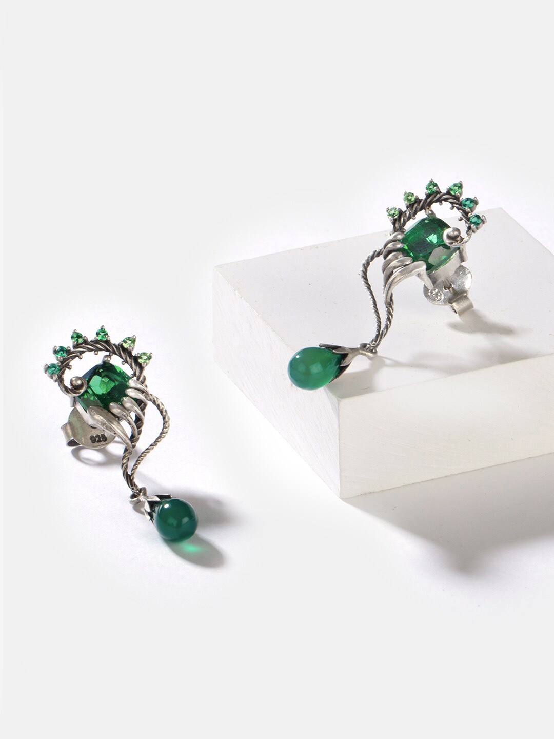 

SHAYA Sterling Silver Drop Earrings, Green