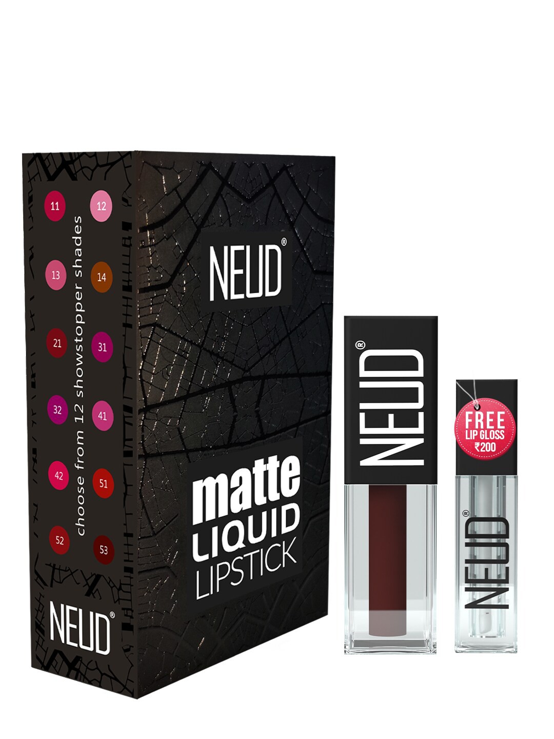 

NEUD Matte Liquid Lipstick - 53 Espresso Twist with Free Lip Gloss, Brown