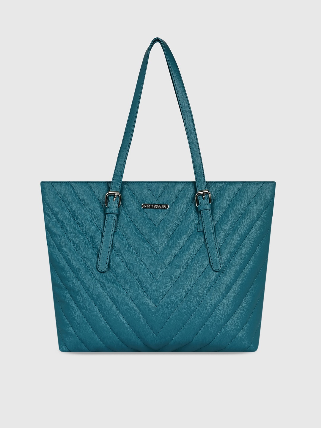 

Bagsy Malone Textured Shopper Tote Bag With Quilted, Turquoise blue