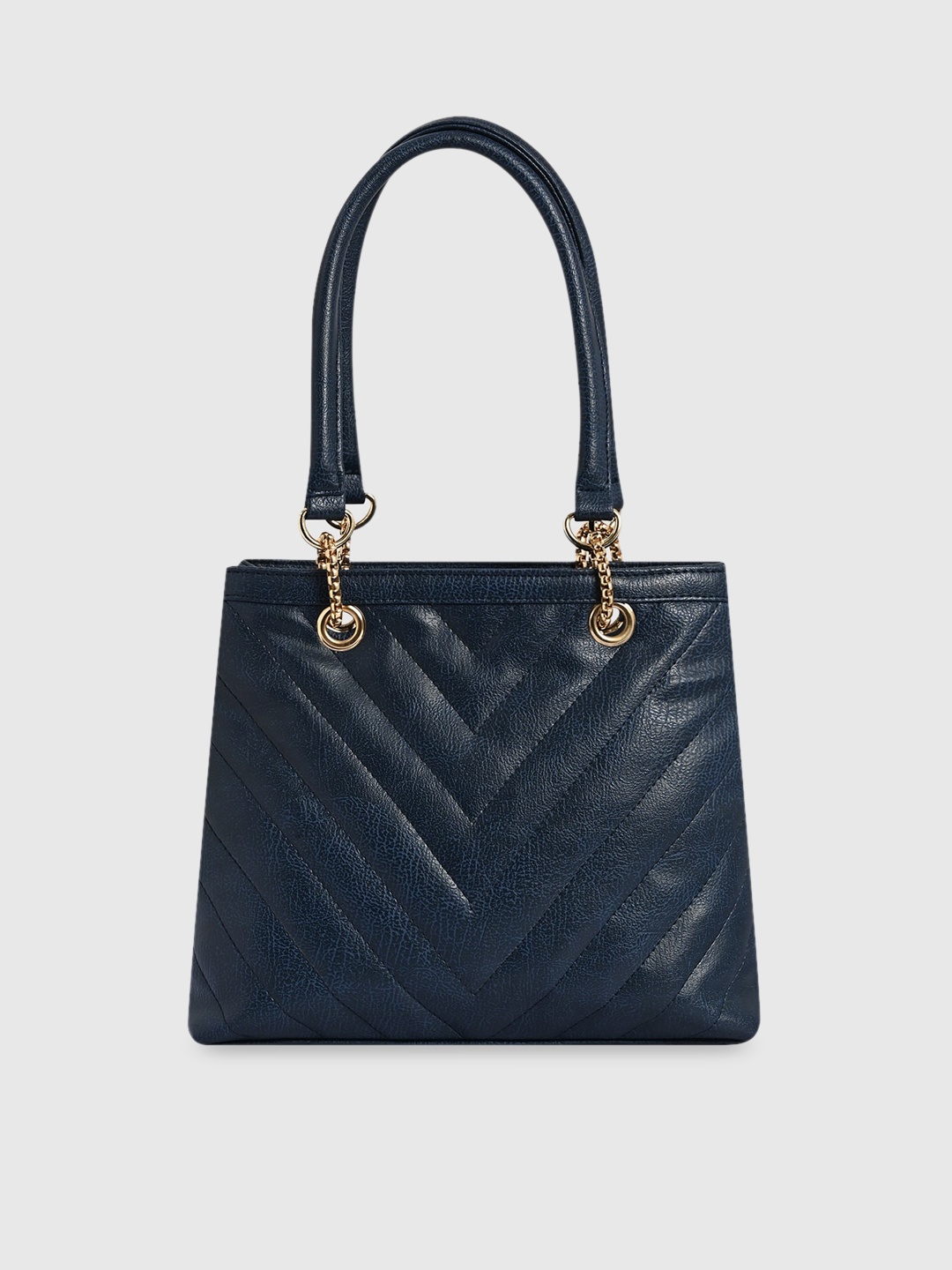 

Bagsy Malone Striped Structured Shoulder Bag with Quilted, Blue