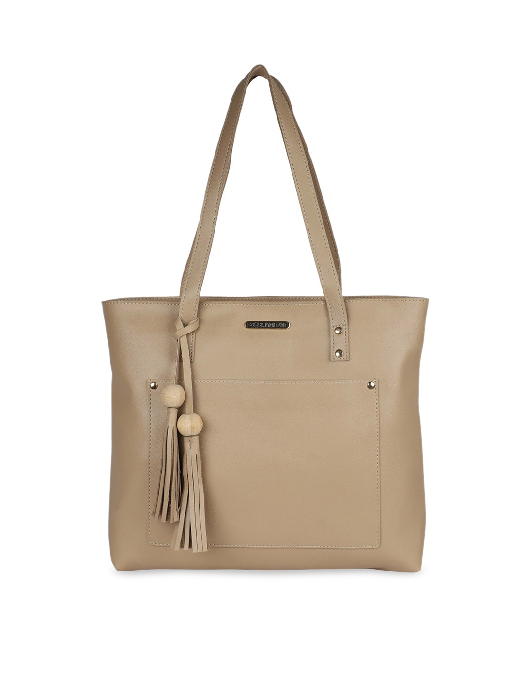 

Bagsy Malone Structured PU Shopper Tote Bag, Beige
