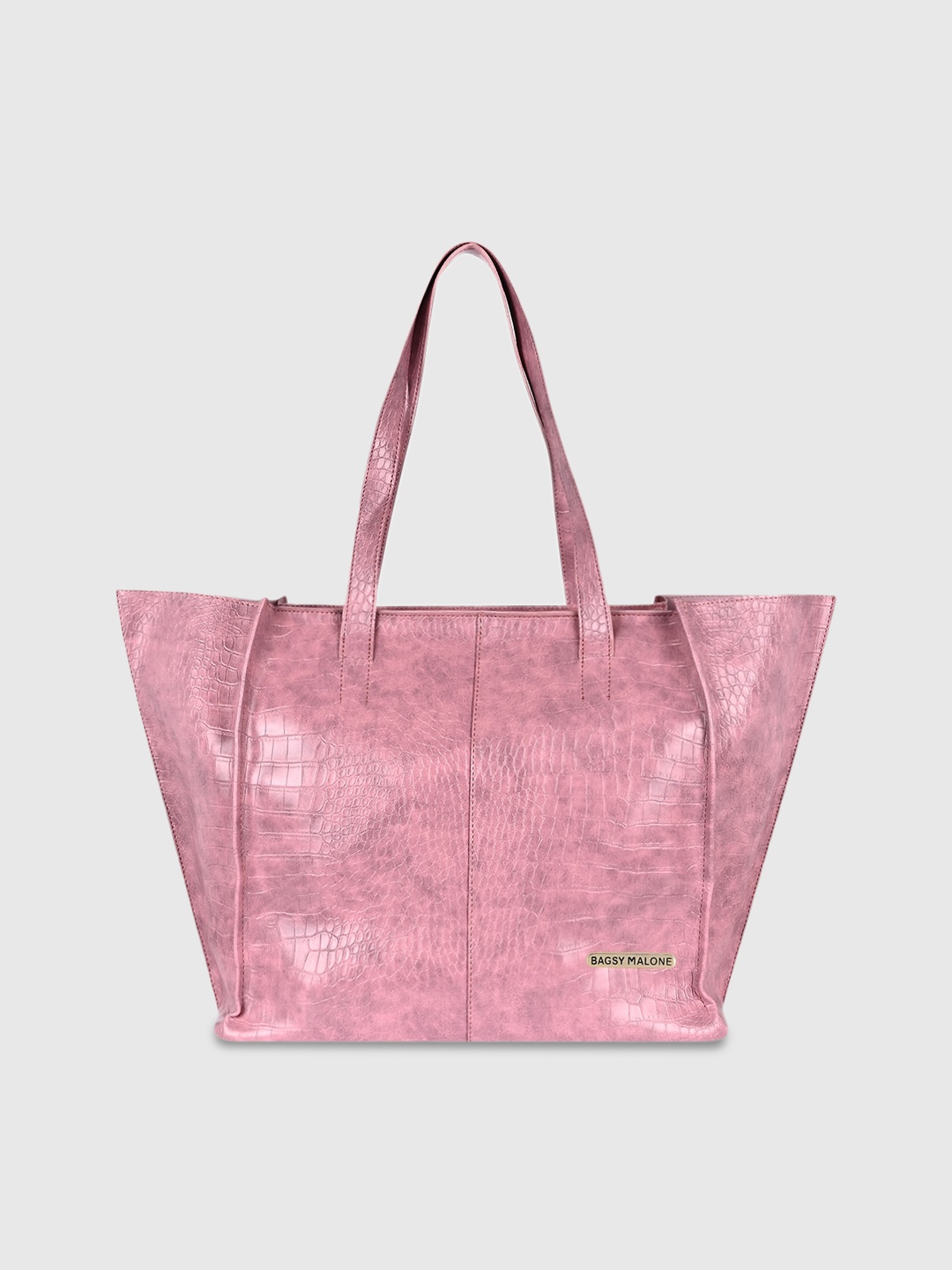 Bagsy Malone Textured Structured Tote Bag, Pink