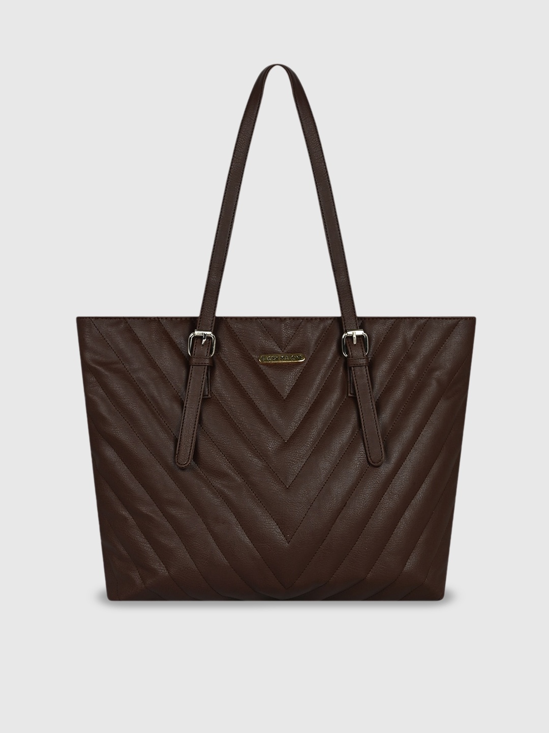 

Bagsy Malone Textured Shopper Tote Bag With Quilted, Brown
