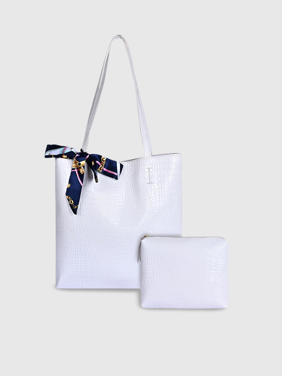 

Bagsy Malone Pack Of 2 Textured Structured Tote Bag, White