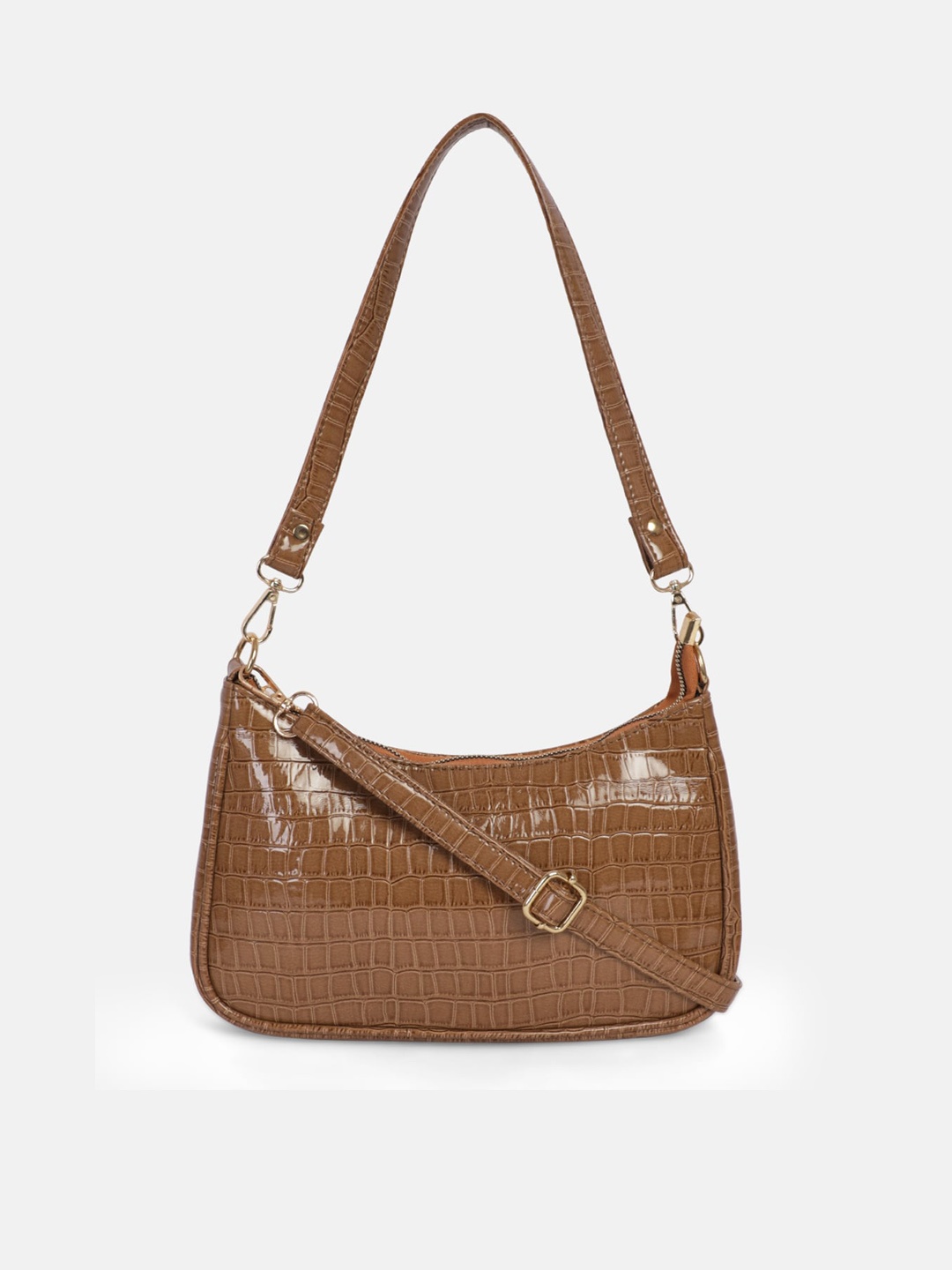 

Bagsy Malone Camel Brown Animal Textured PU Swagger Sling Bag