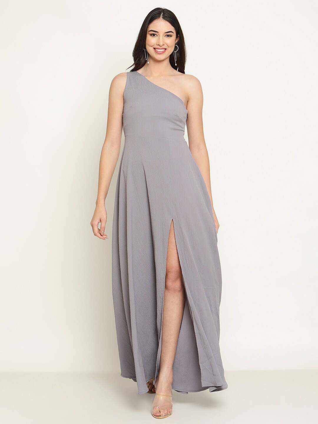 

The Vanca One Shoulder Sleeveless Dress, Grey
