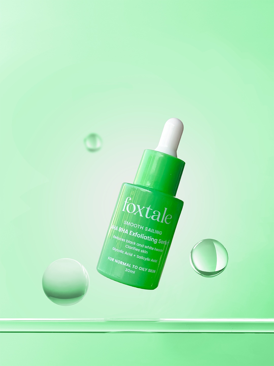 

FoxTale AHA BHA Exfoliating Serum with 2% Salicylic Acid for Acne & Blackheads - 30 ml, Green