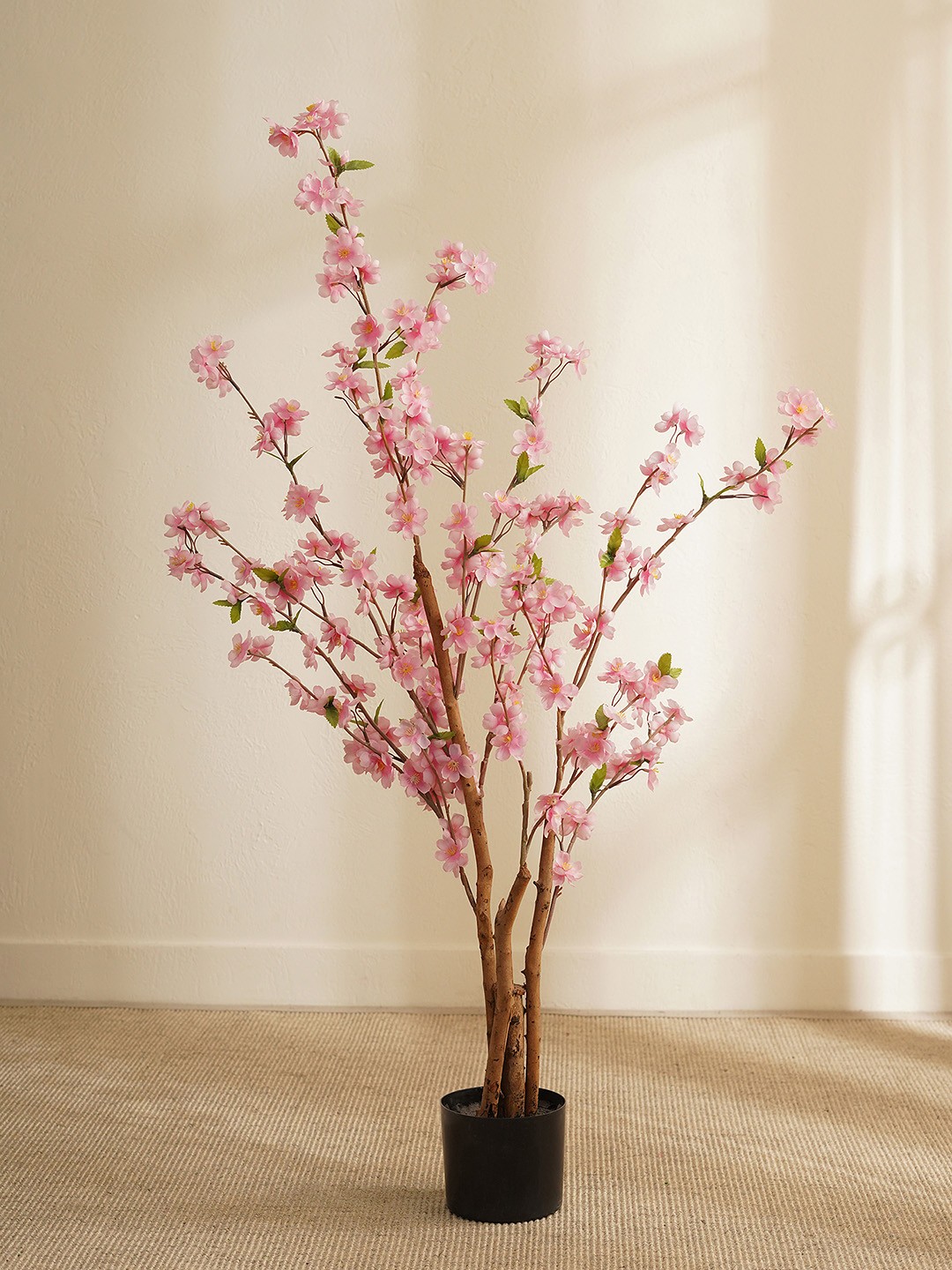 

Pure Home and Living Pink & Green Faux Artificial Flower Plant With Pot