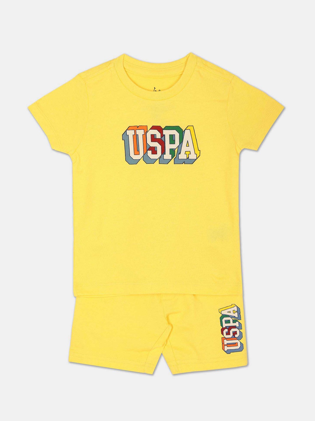 

U.S. Polo Assn. Kids Boys Typographic Printed Pure Cotton T-Shirt, Yellow