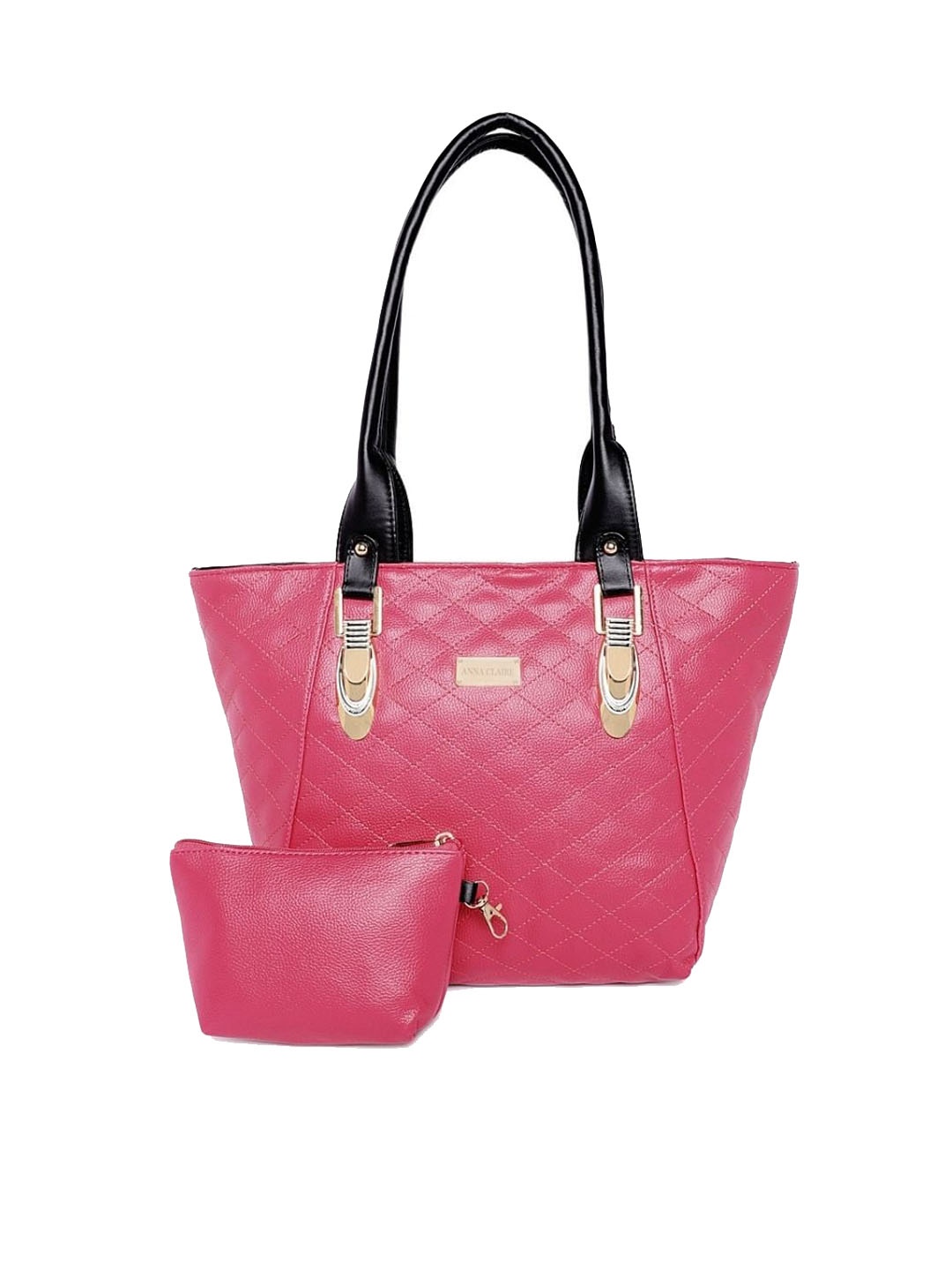 

Anna Claire Textured Structured Handheld Bag, Pink