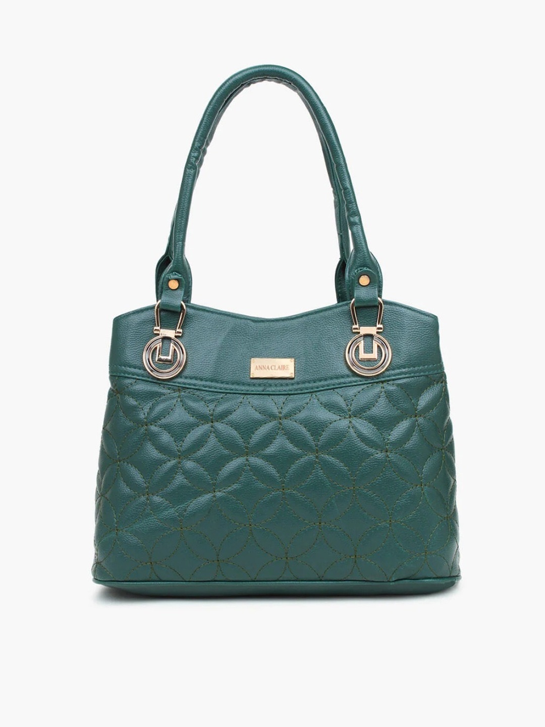 

Anna Claire Textured Structured Shoulder Bag With Quilted, Green