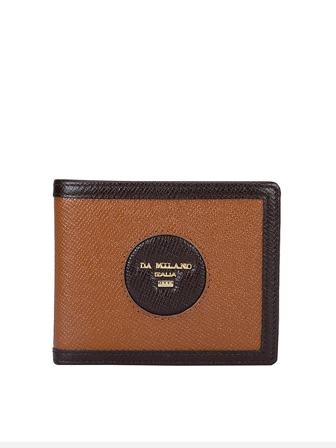 

Da Milano Men Textured Leather Two Fold Wallet, Brown