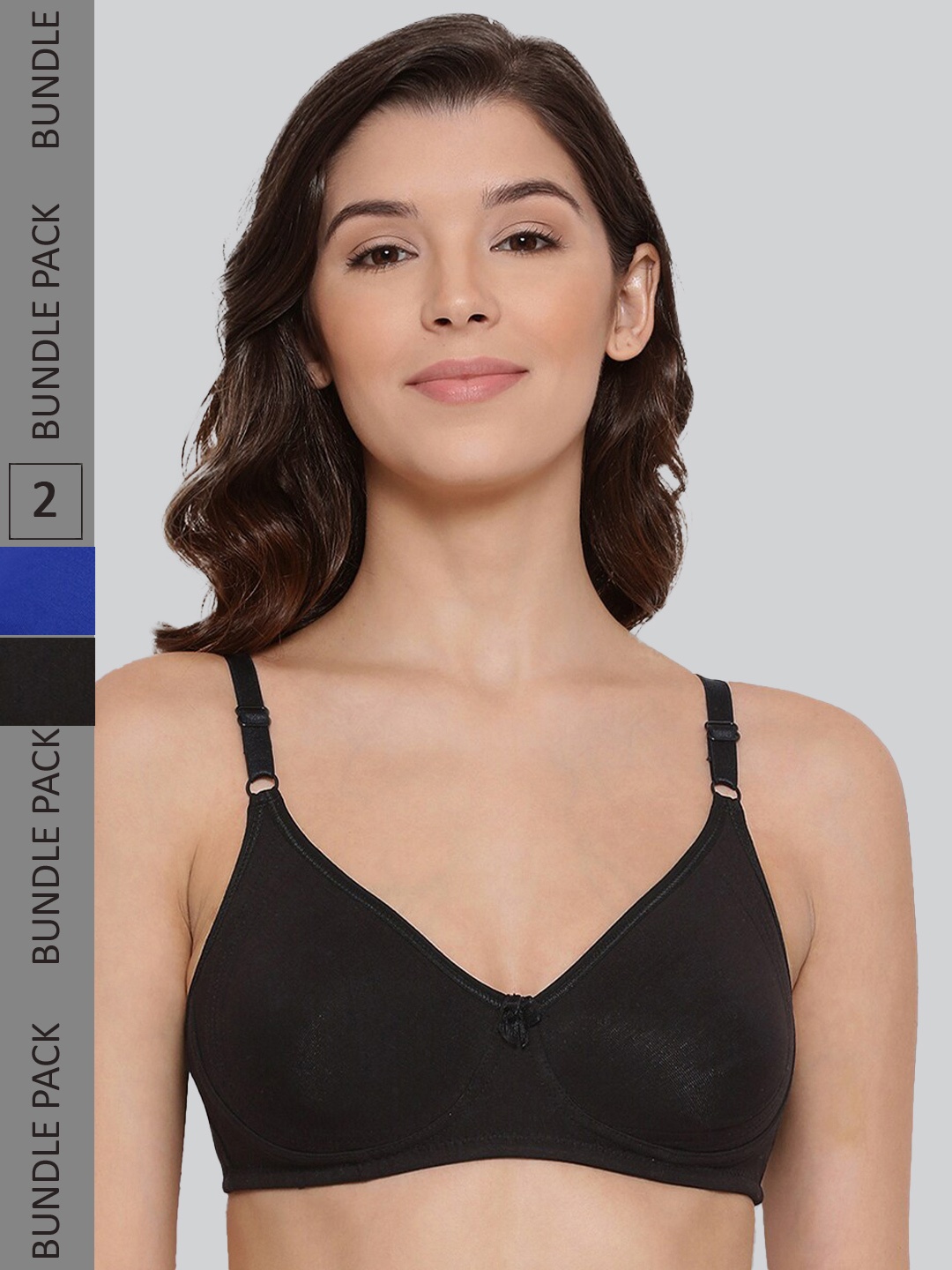 

LYRA Pack Of 2 Non Padded Seamless Moulded Full Coverage Pure Cotton Underwired Bra, Blue