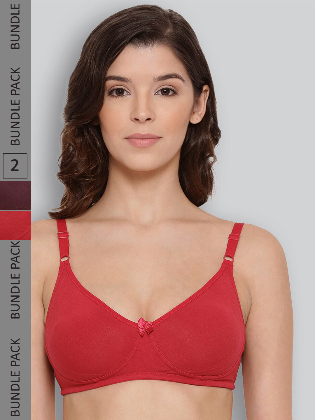 

LYRA Pack of 2 Underwired All Day Comfort Seamless Pure Cotton T-shirt Bra, Red