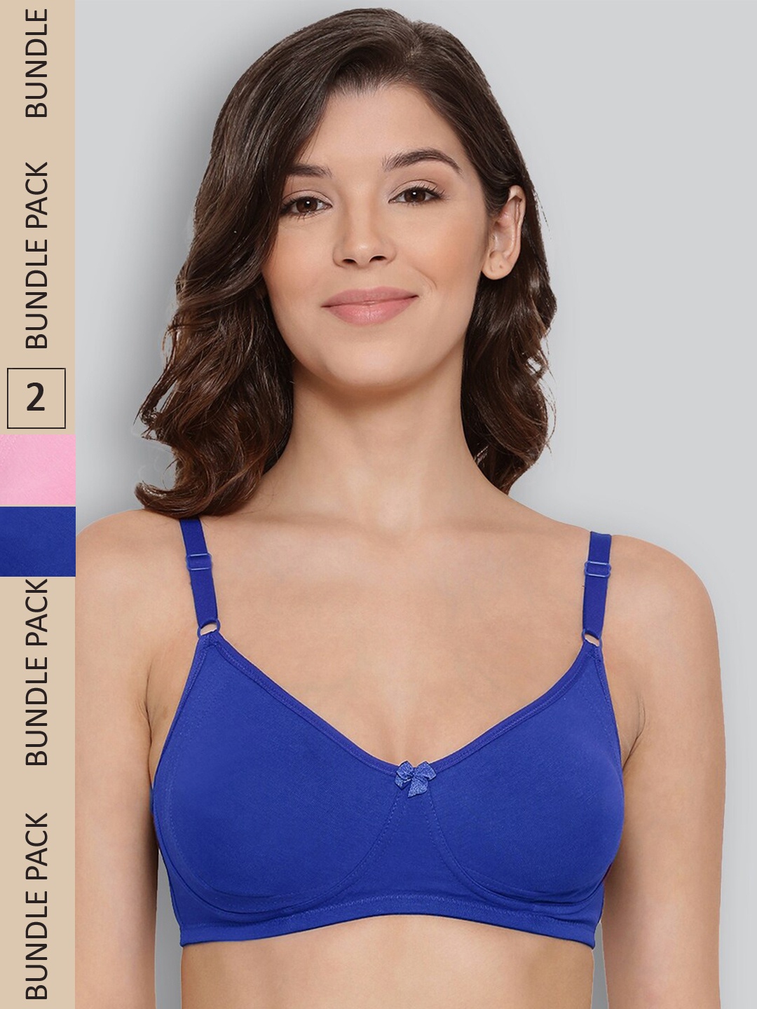 

LYRA Pack of 2 Non-Padded Underwired Pure Cotton Bra, Pink