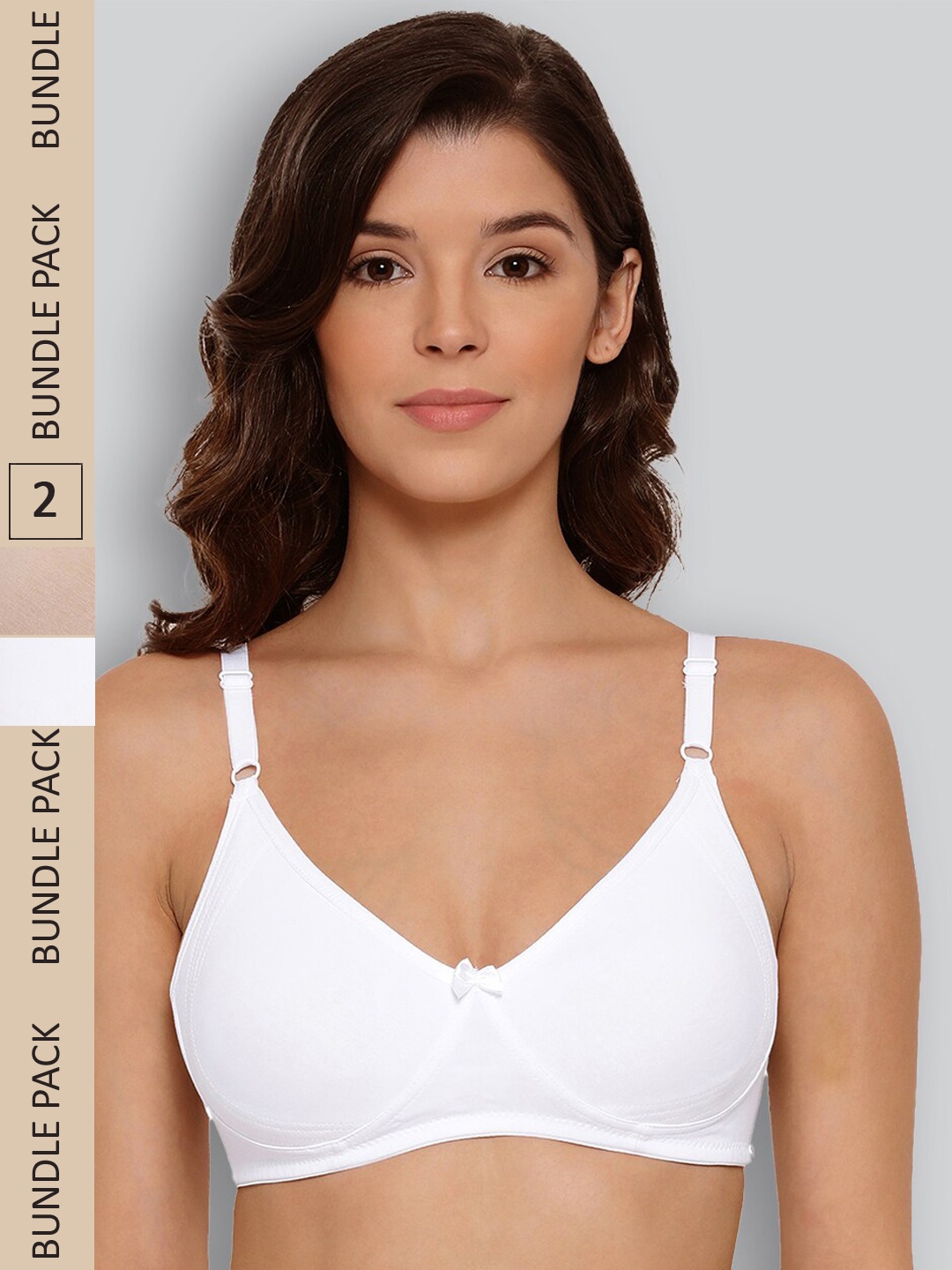 

LYRA Pack Of 2 Combed Cotton Seamless Moulded Encircled Bra, Beige
