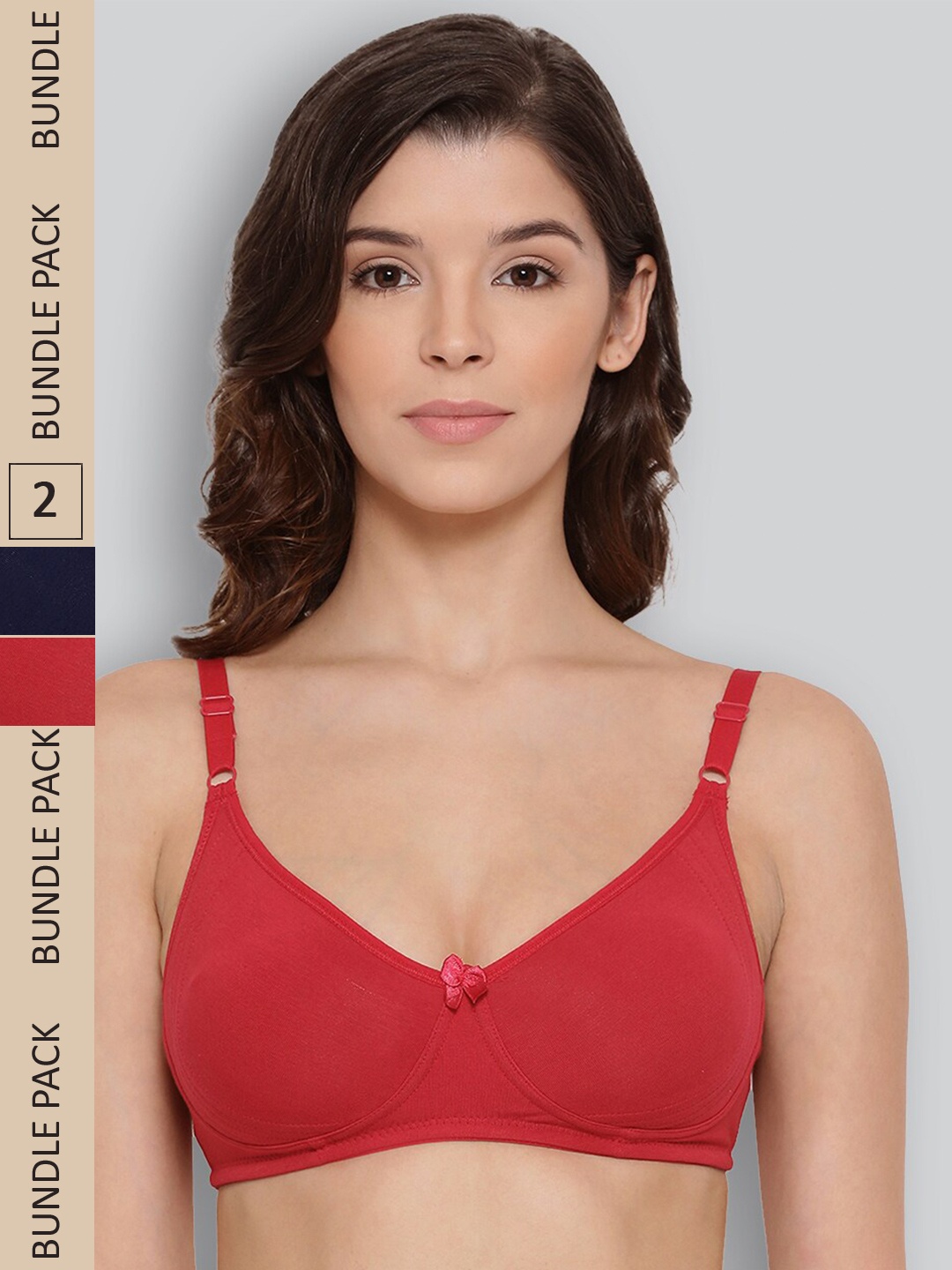 

LYRA Pack of 2 Underwired All Day Comfort Seamless Pure Cotton T-shirt Bra, Red