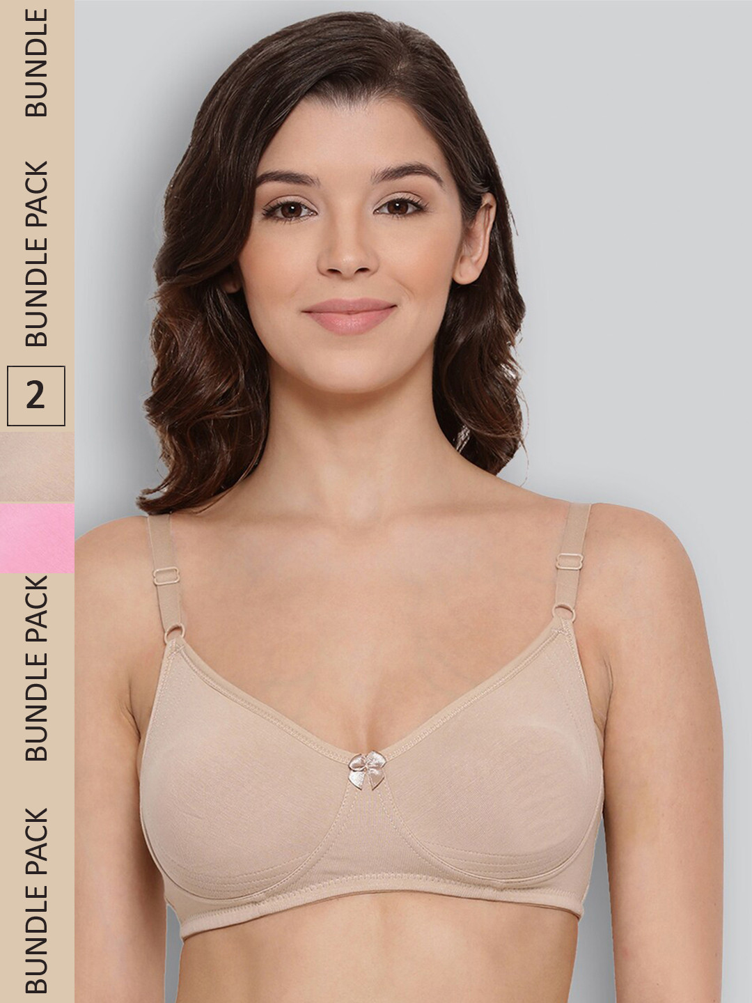 

LYRA Pack of 2 Underwired All Day Comfort Seamless Pure Cotton T-shirt Bra, Beige