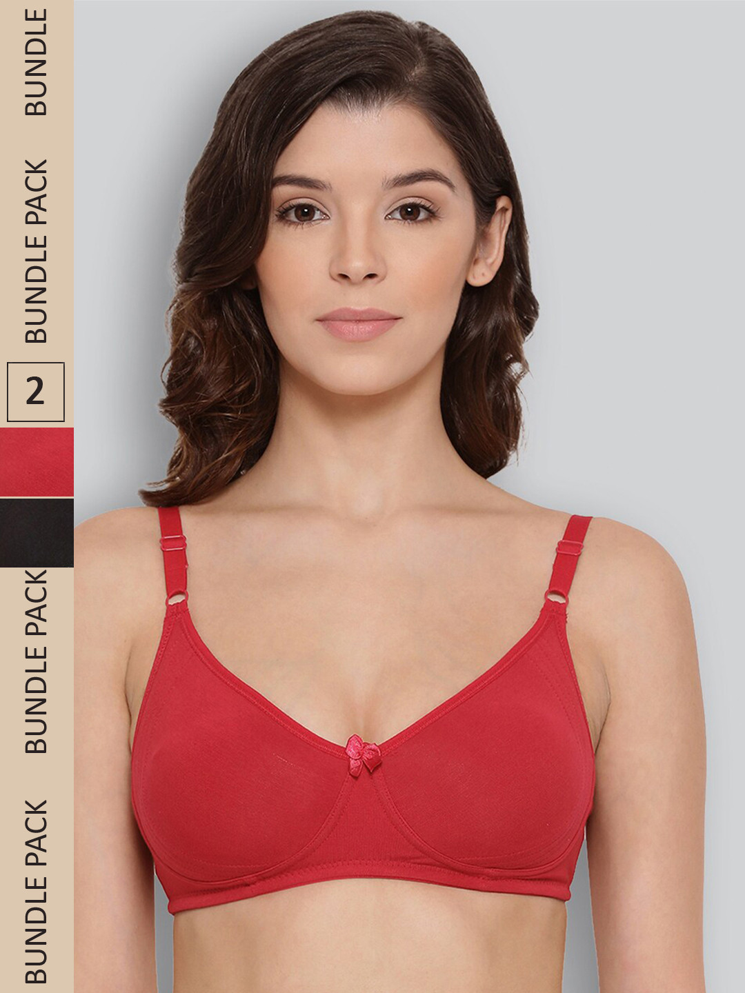 

LYRA Pack of 2 Underwired All Day Comfort Seamless Pure Cotton T-shirt Bra, Red