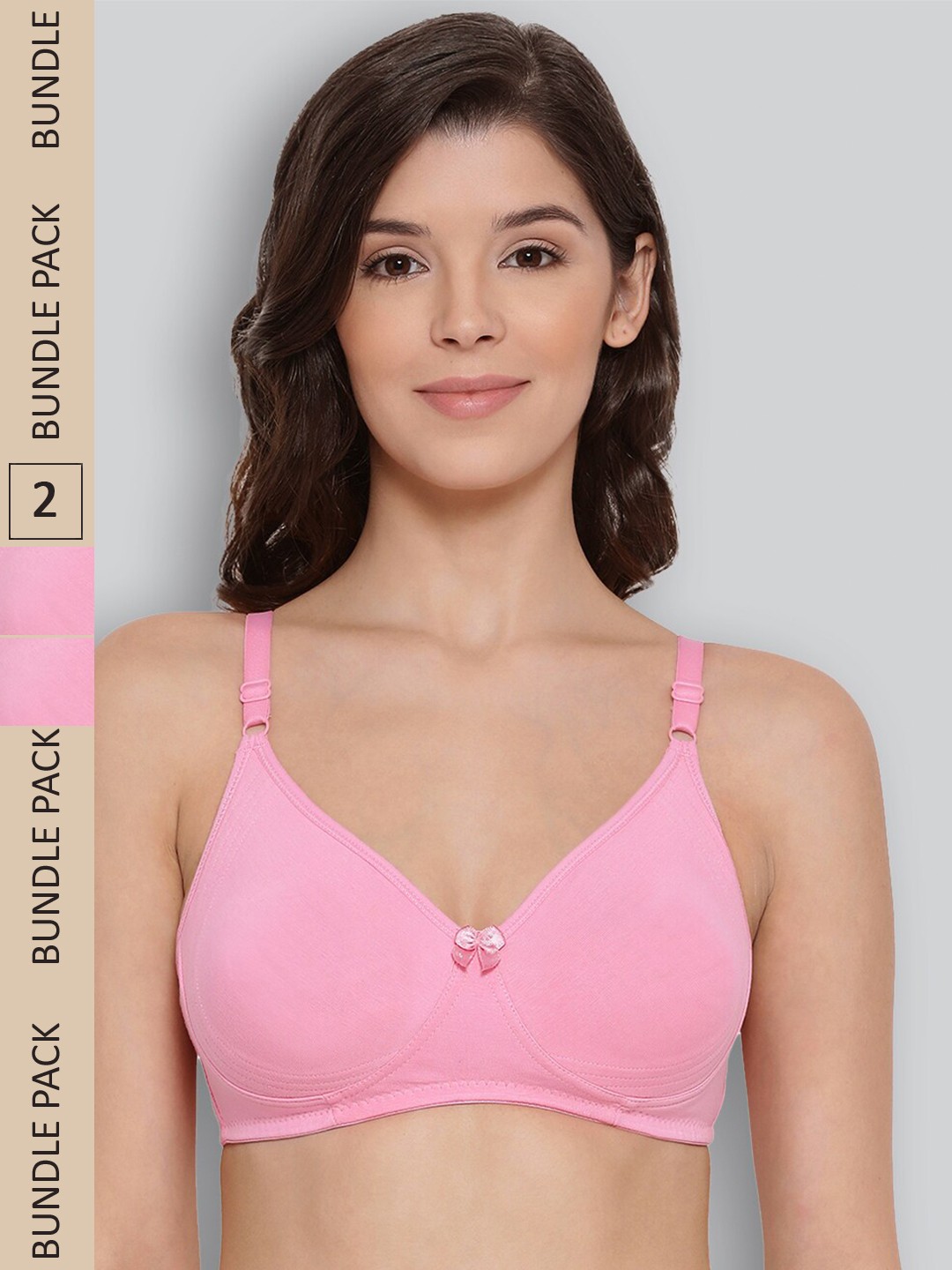 

LYRA Pack of 2 Underwired All Day Comfort Seamless Pure Cotton T-shirt Bra, Pink