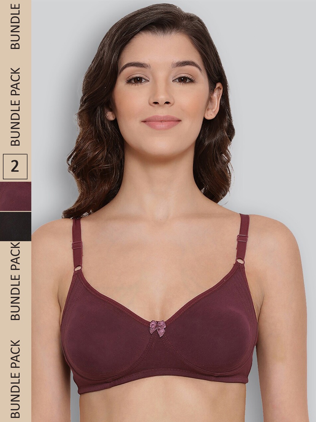 

LYRA Pack of 2 Underwired All Day Comfort Seamless Pure Cotton T-shirt Bra, Black