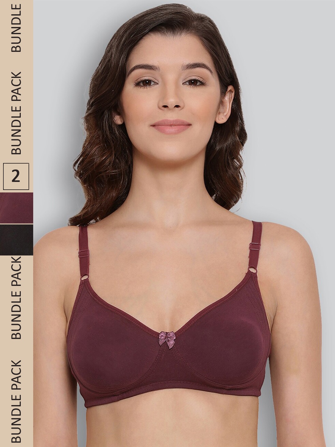 

LYRA Pack of 2 Underwired All Day Comfort Seamless Pure Cotton T-shirt Bra, Black