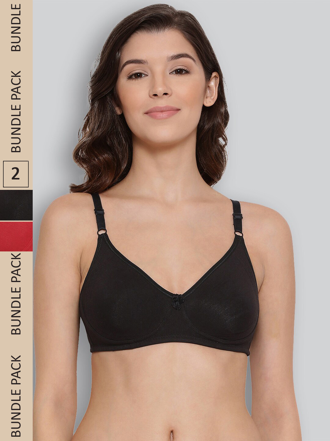

LYRA Pack of 2 Underwired All Day Comfort Seamless Pure Cotton T-shirt Bra, Red