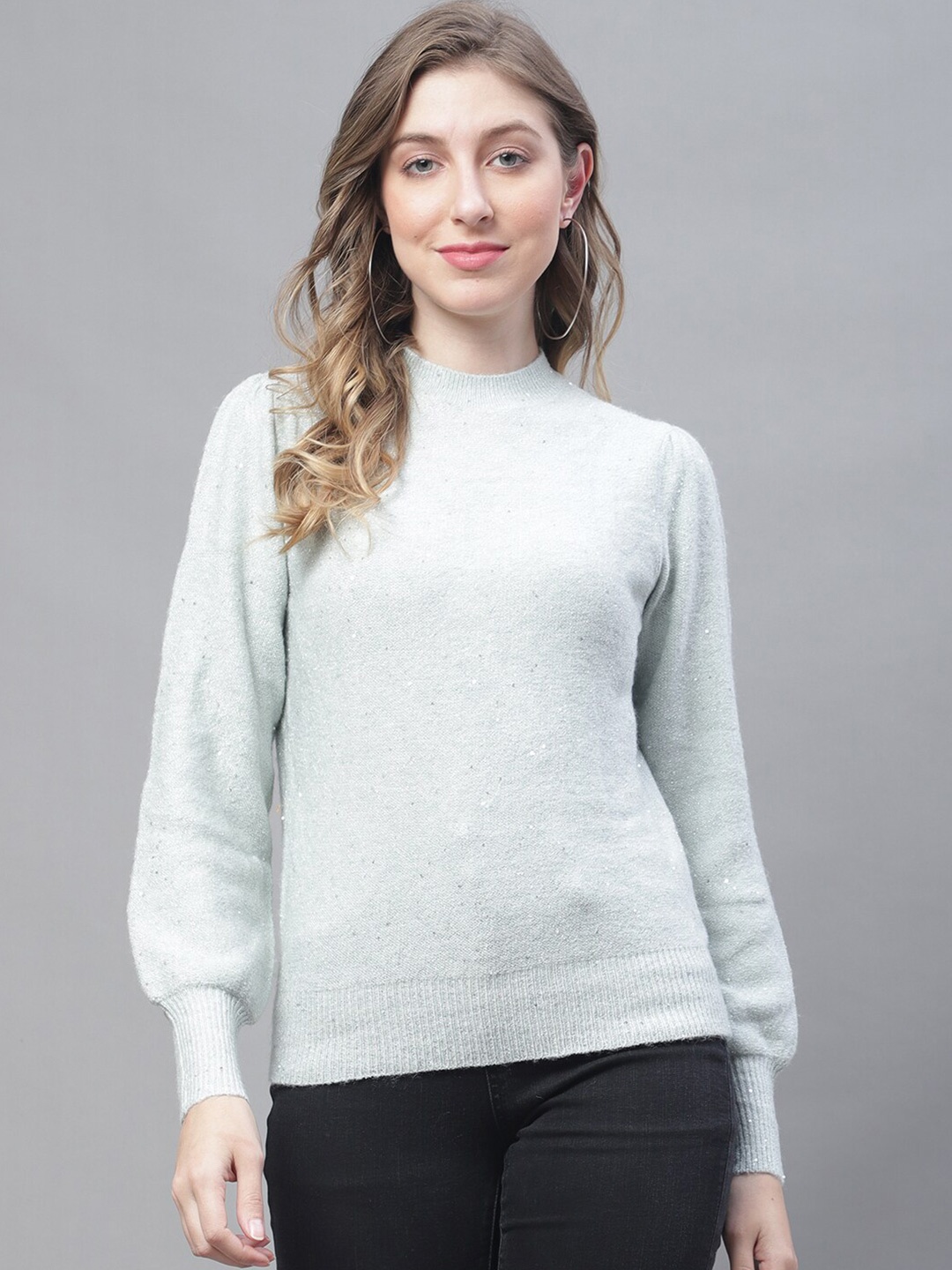 

NoBarr Women Long Sleeved Acrylic Pullover Sweaters, Green