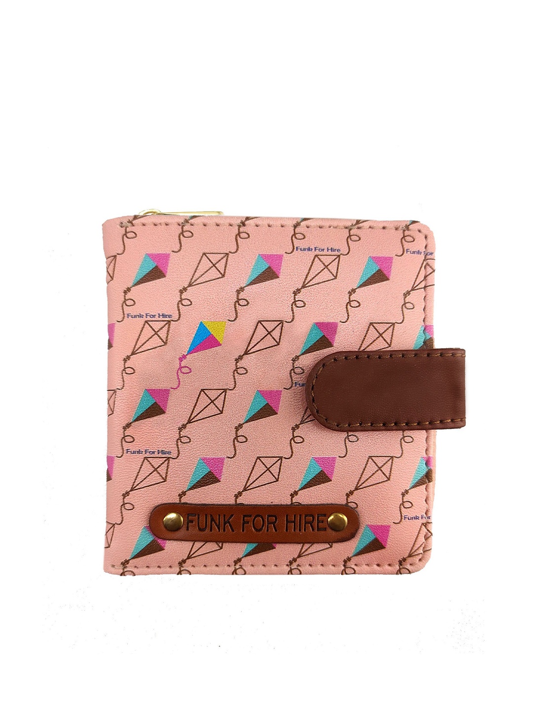 

Funk For Hire Women Printed PU Water Resistant Two Fold Wallet with SD Card Holder, Pink