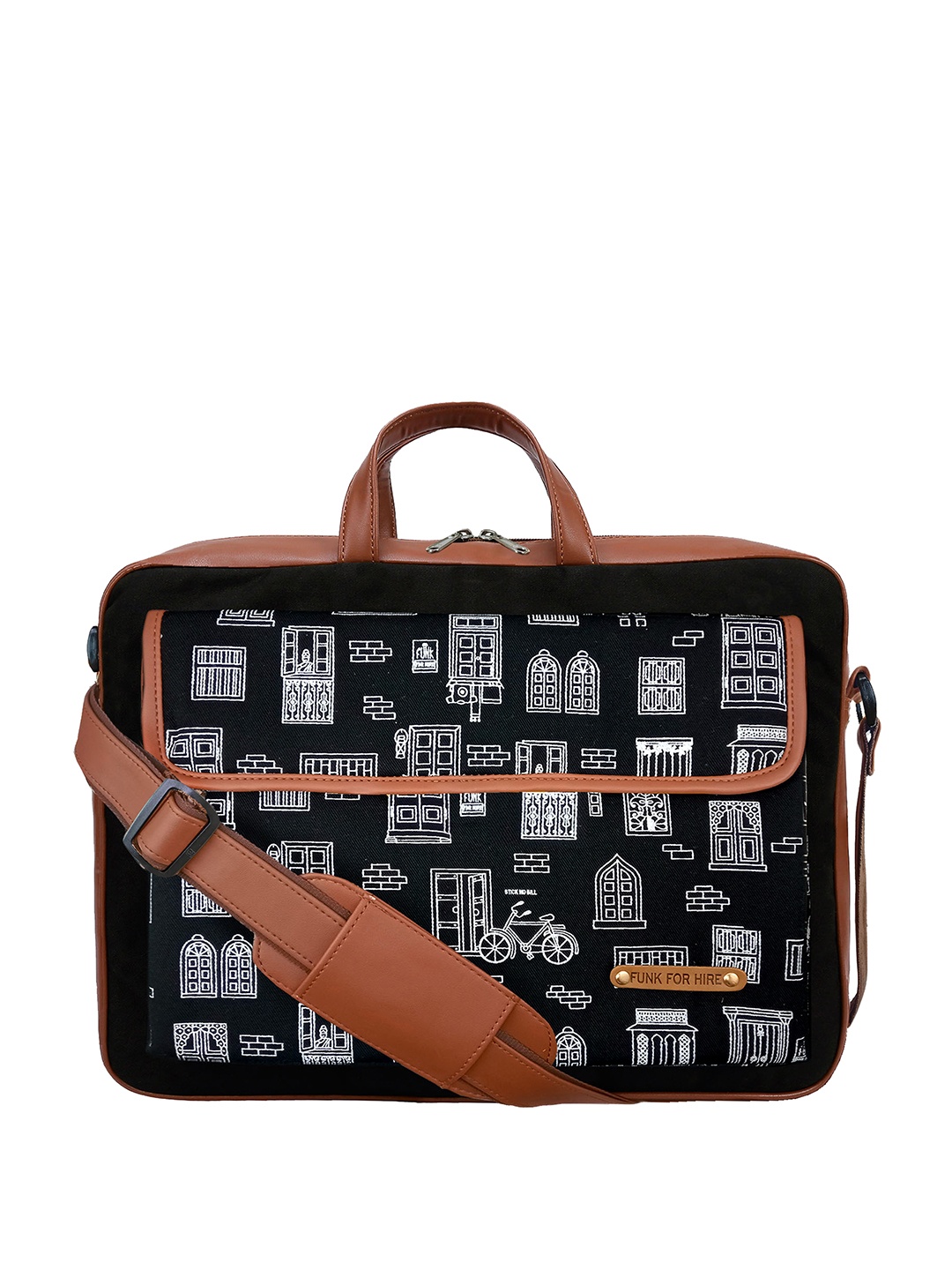 

Funk For Hire Printed Laptop Bag, Black