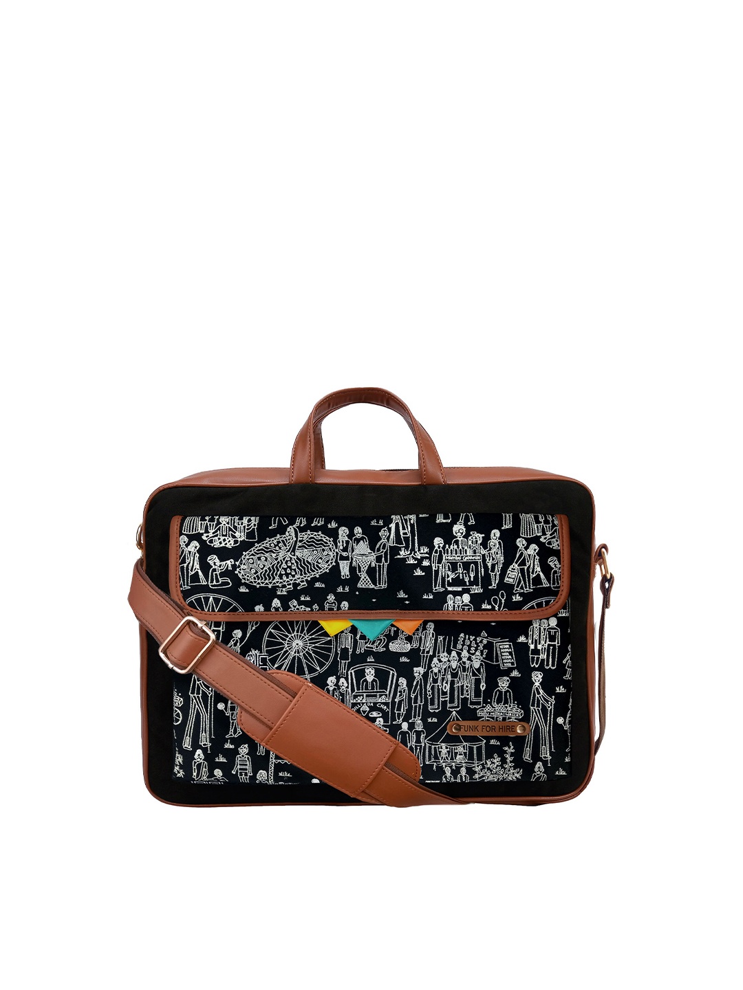 

Funk For Hire Printed Laptop Bag, Black