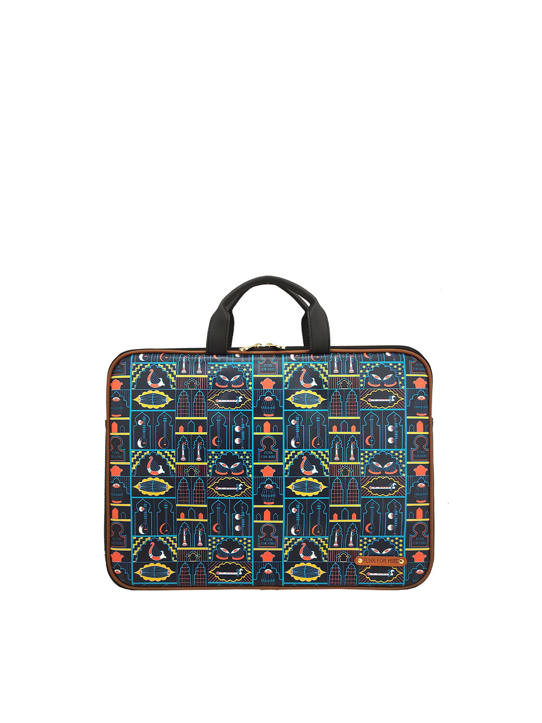 

Funk For Hire Printed PU Laptop Sleeve, Navy blue
