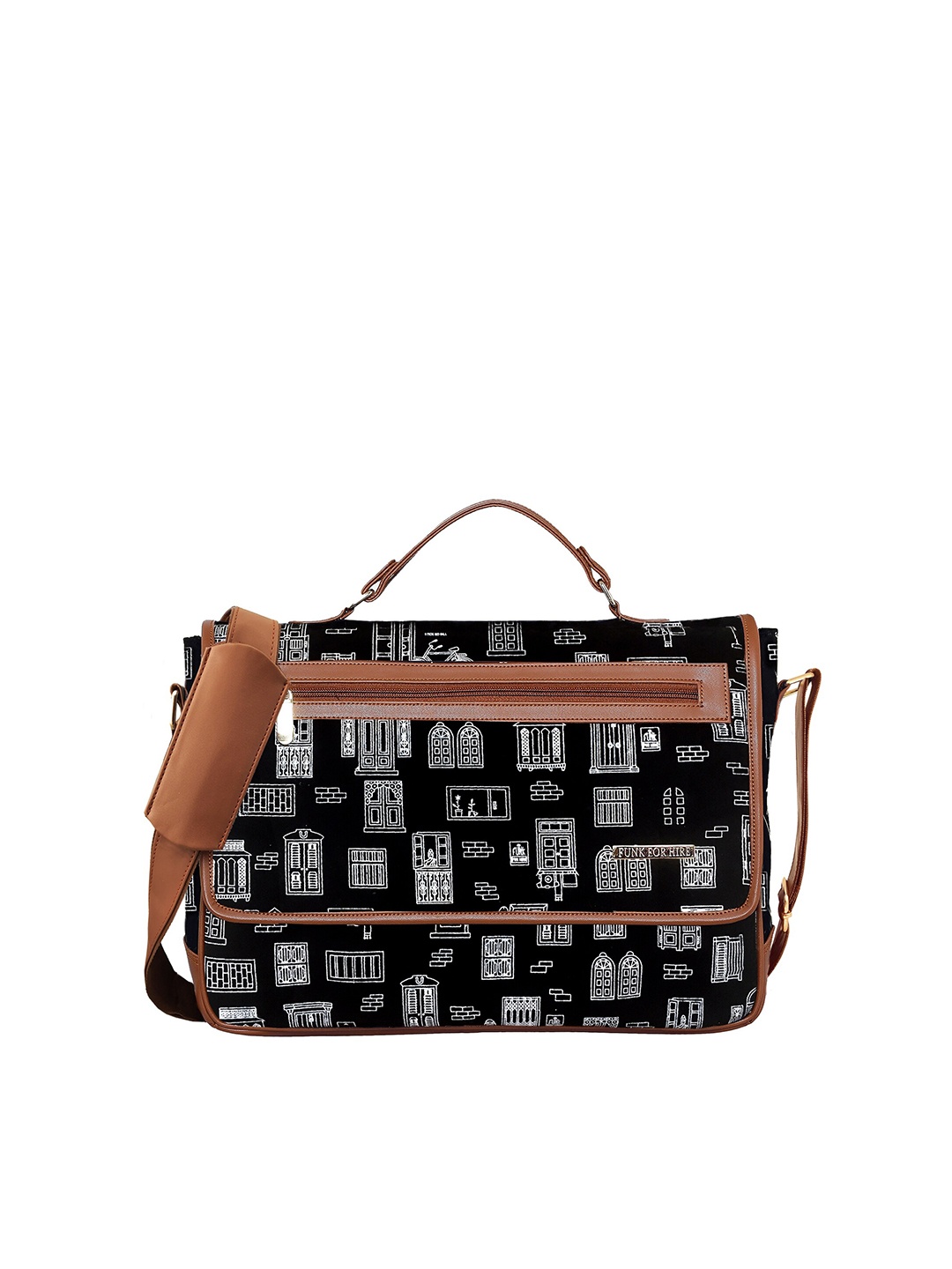 

Funk For Hire Printed Laptop Bag, Black