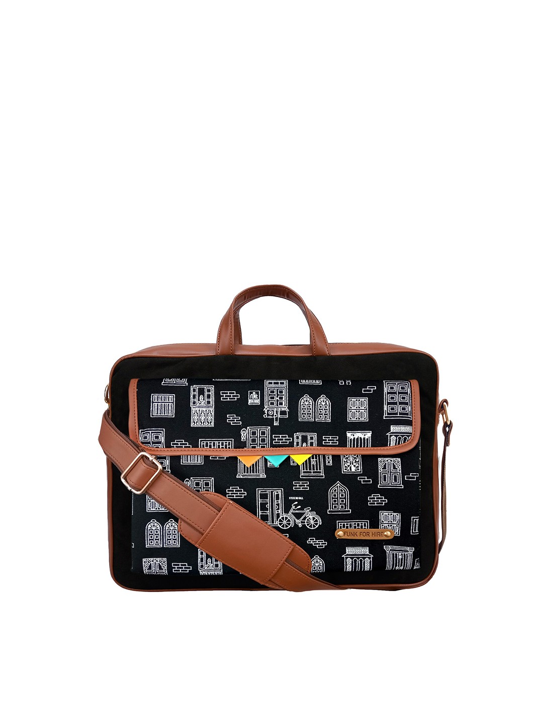 

Funk For Hire Printed Laptop Bag, Black